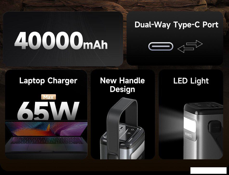 Внешний аккумулятор Romoss PMT40 Pro 40000mAh (черный)- фото3
