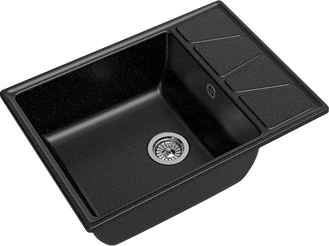 Кухонная мойка GranFest GF-V-680L (черный)- фото