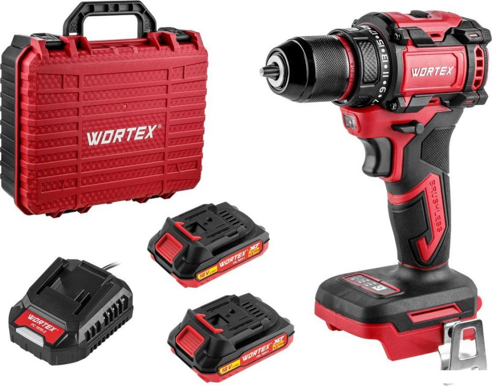 Дрель-шуруповерт Wortex BD 2025 DLi 1329837 (с 2-мя АКБ, кейс)- фото