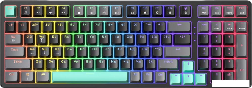 Клавиатура JEGG ZA99 Black Grey Green (TNT Yellow)- фото3