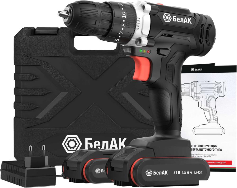 Ударная дрель-шуруповерт БелАК БАК.53313 (с 2-мя АКБ, кейс)