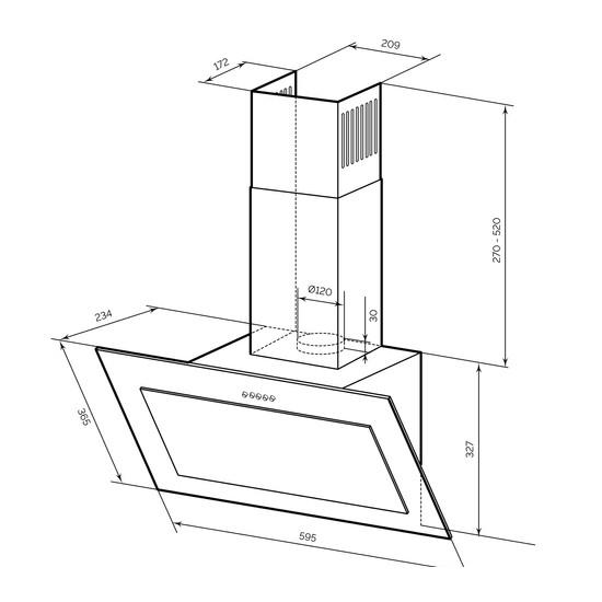 Кухонная вытяжка LEX Mio G 600 (белый)- фото2