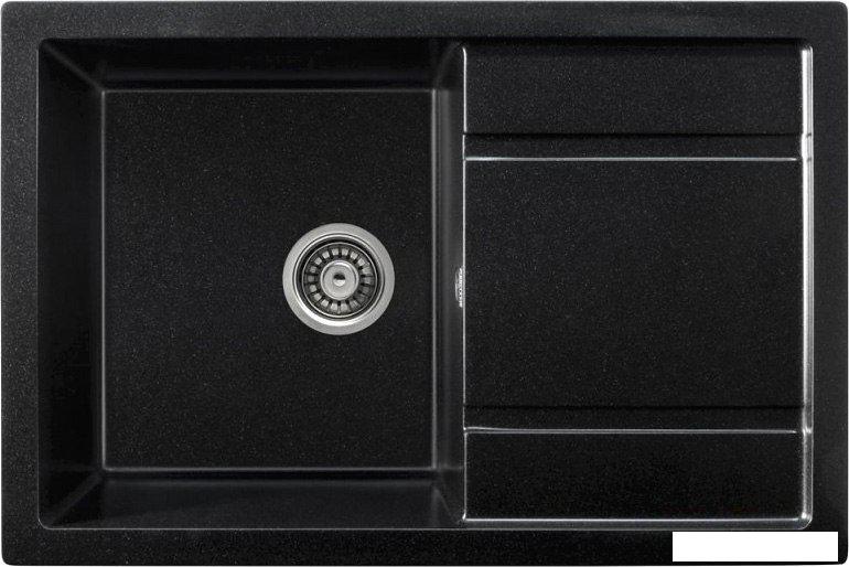 Кухонная мойка Saniteco Fama (оникс с сифоном)- фото