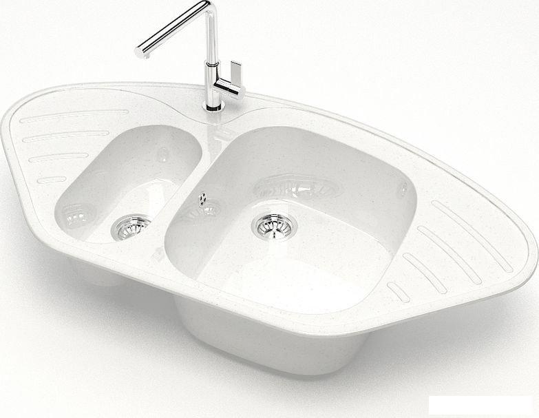 Кухонная мойка MARRBAXX Карельский камень модель 23/G31 (белый)- фото2