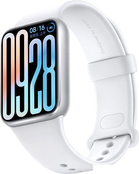 Фитнес-браслет Xiaomi Smart Band 9 Pro M2401B1 (серебристый, с белым силиконовым ремешком, международная версия)