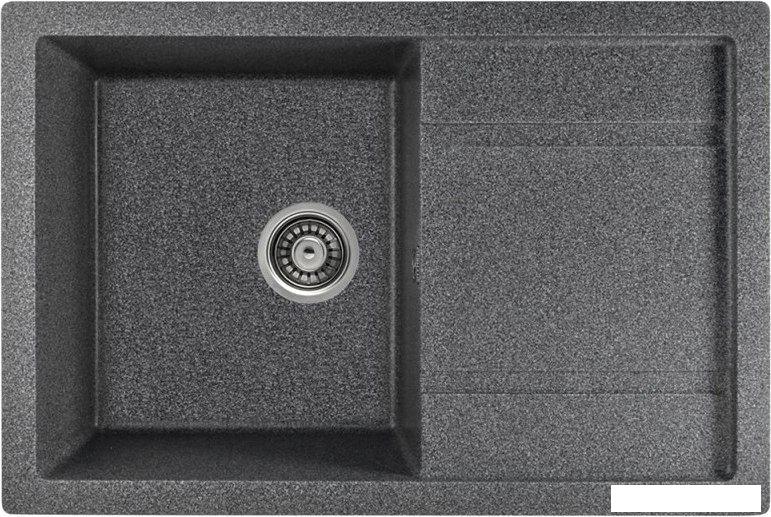 Кухонная мойка Saniteco Fama (графит с сифоном)- фото