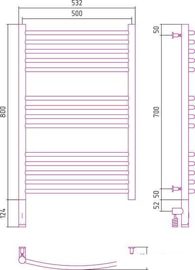 Полотенцесушитель Сунержа Богема 3.0 800x500 00-5805-8050- фото3