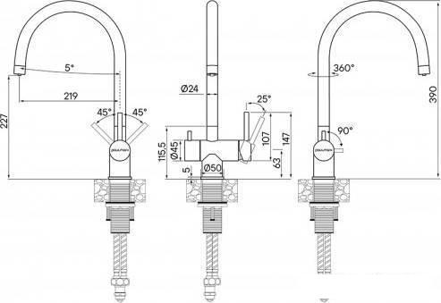 Смеситель Paulmark Heller He213218-401 (антрацит)- фото2