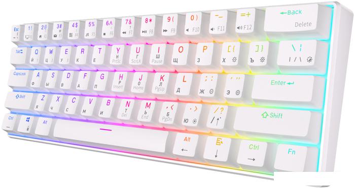 Клавиатура Royal Kludge RK61 RGB (белый, RK Red)- фото3