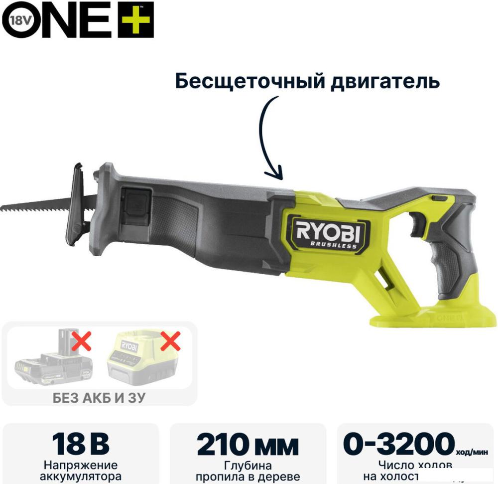 Сабельная пила Ryobi RRS18BL 5133006497 (без АКБ)