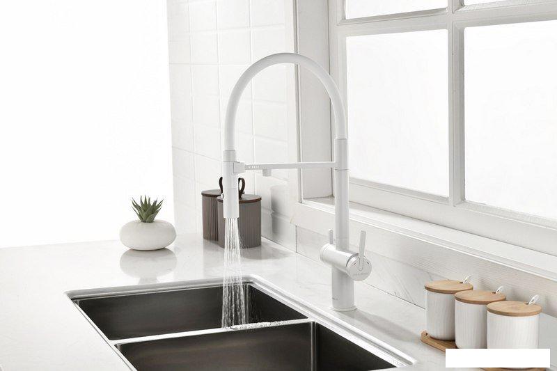 Смеситель Paulmark Gravity Gr213888-WH (белый/белый матовый)- фото4