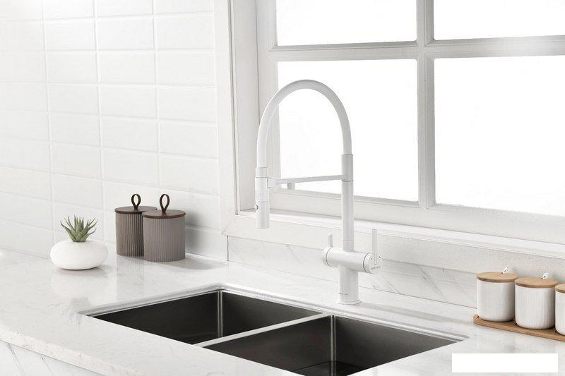 Смеситель Paulmark Gravity Gr213888-WH (белый/белый матовый)- фото2