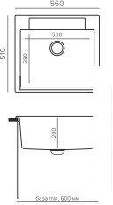 Кухонная мойка Polygran Argo 560 (кремовый)- фото4