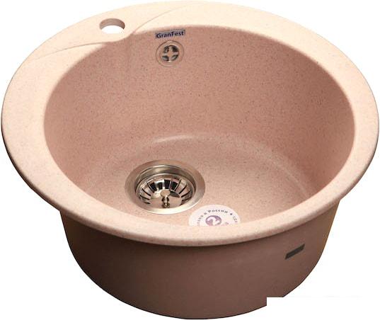 Кухонная мойка GranFest Rondo GF-R480 (светло-розовый)- фото