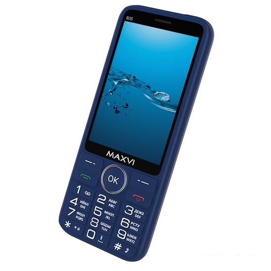Кнопочный телефон Maxvi B35 (синий)- фото3