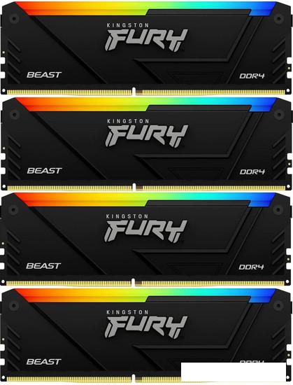 Оперативная память Kingston FURY Beast RGB 4x8ГБ DDR4 3200 МГц KF432C16BB2AK4/32- фото2