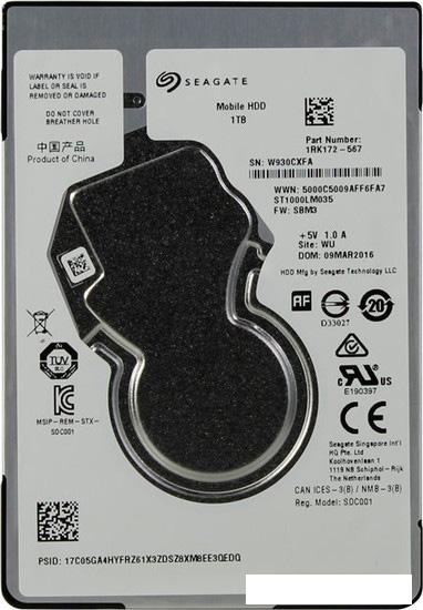 Жесткий диск Seagate Mobile HDD 1TB [ST1000LM035]- фото