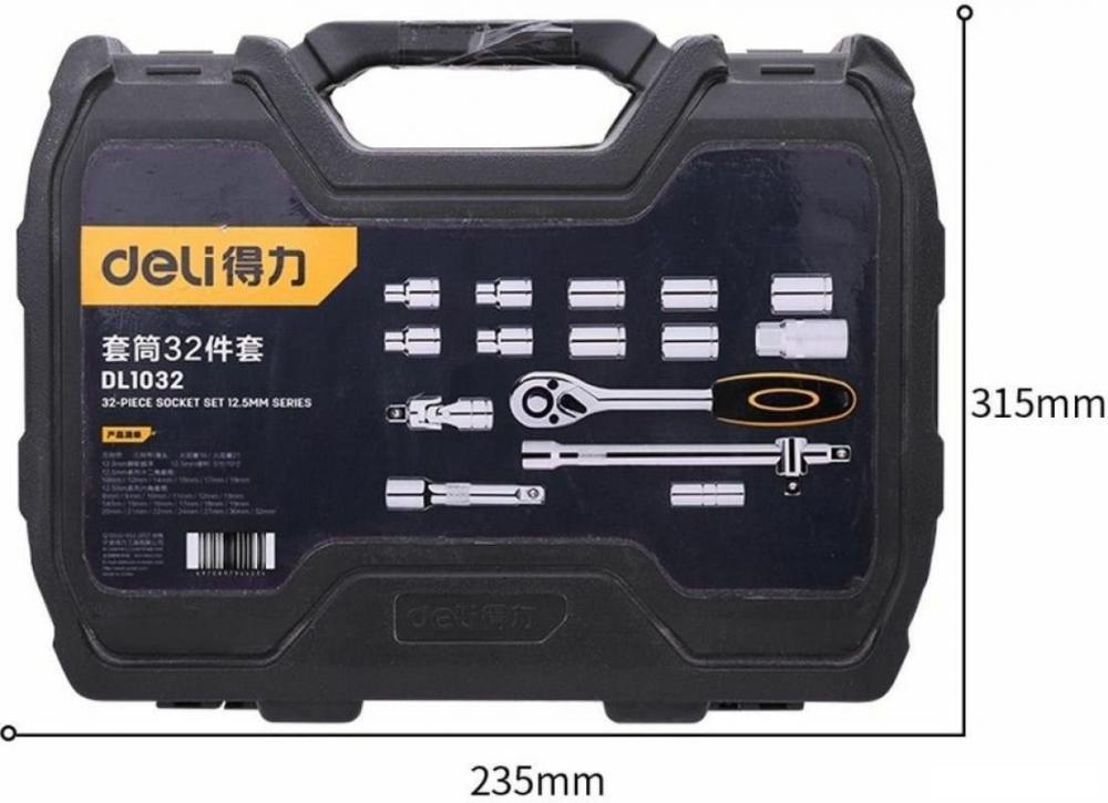 Набор трещотка с головками Deli DL1032 (32 предмета)- фото3