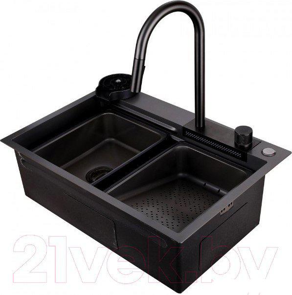 Кухонная мойка Abber Wasser Kreis AF2194B (черный матовый)