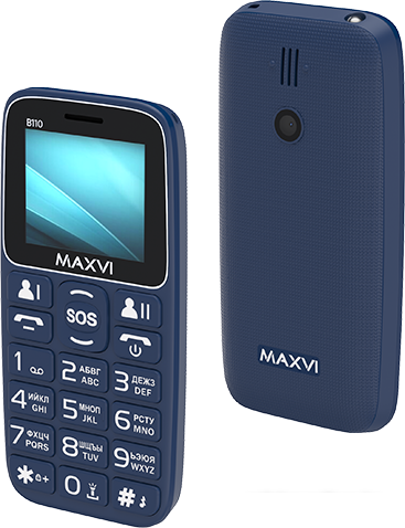 Кнопочный телефон Maxvi B110 (синий)- фото2