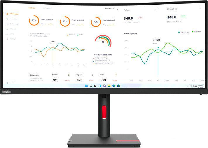 Монитор Lenovo ThinkVision T34w-30 63D4GAT1UK- фото