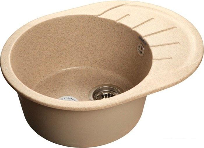 Кухонная мойка GranFest Rondo GF-R580L (песочный)- фото