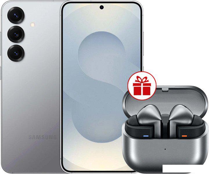 Смартфон Samsung Galaxy S25 SM-S931B 12GB/256GB (серый) и наушники Samsung Galaxy Buds 3 Pro по акции- фото