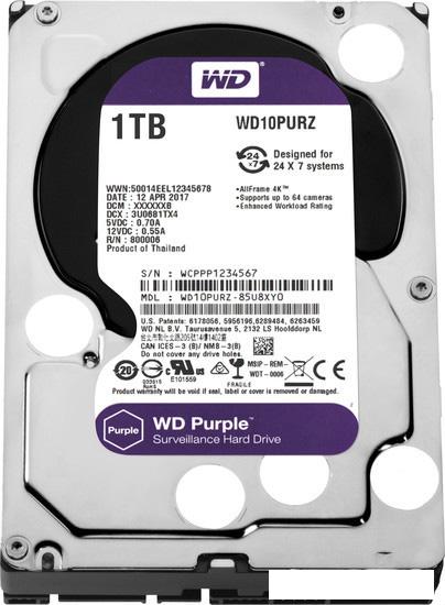 Жесткий диск WD Purple 1TB [WD10PURZ]- фото
