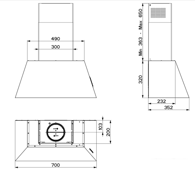Кухонная вытяжка Faber Chloe EV8P CI A70 [110.0456.175]- фото4