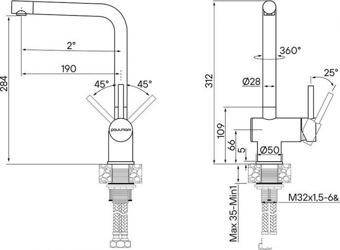 Смеситель Paulmark Spring Sp212067-BG- фото2
