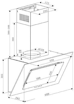 Кухонная вытяжка Oasis (Making Oasis Everywhere) ND-60B- фото2