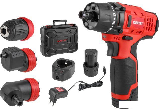 Дрель-шуруповерт Wortex LX BD 1215 Li Set 1326469 (с 2-мя АКБ, кейс)- фото