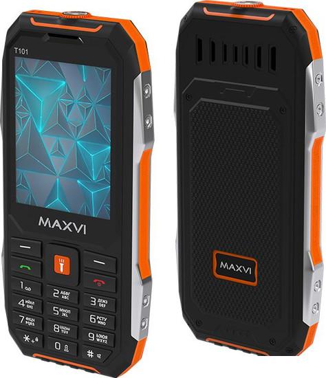 Кнопочный телефон Maxvi T101 (оранжевый)- фото2