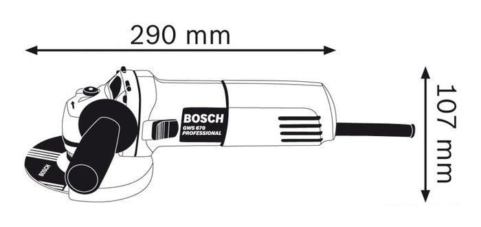 Угловая шлифмашина Bosch GWS 670 Professional 0601375606- фото2