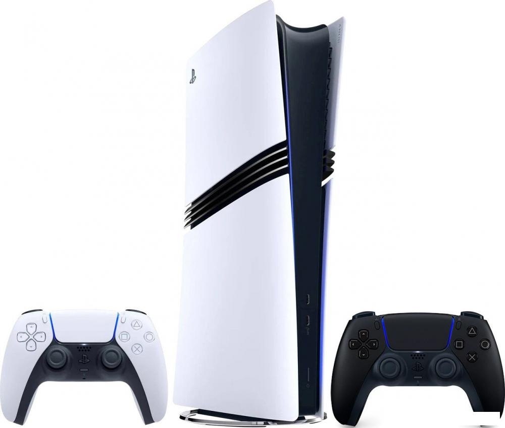 Игровая приставка Sony PlayStation 5 Pro (2 геймпада, белый/черная полночь)- фото