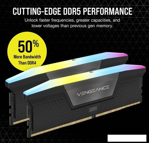Оперативная память Corsair Vengeance RGB 2x16ГБ DDR5 5200 МГц CMH32GX5M2B5200C40- фото3