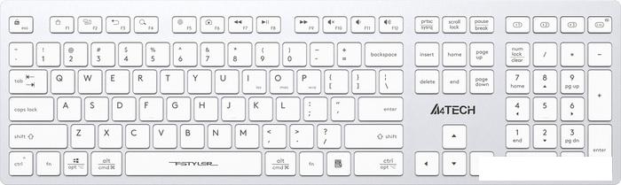 Клавиатура A4Tech Fstyler FBX50C (серебристый/белый)- фото