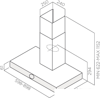 Кухонная вытяжка Jetair Touch BL/A/60 (PRF0099977)- фото3