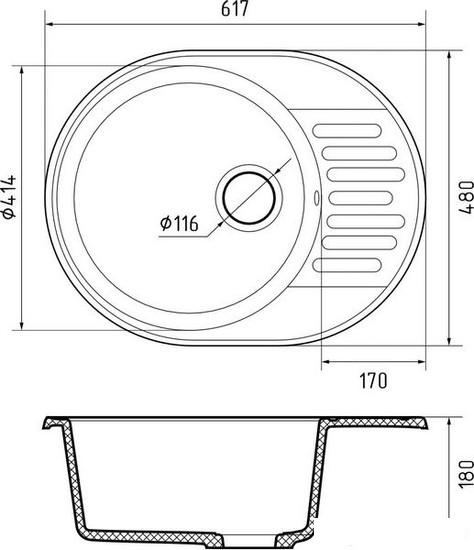 Кухонная мойка GranFest QUARZ Z-58 (темно-серый)- фото3