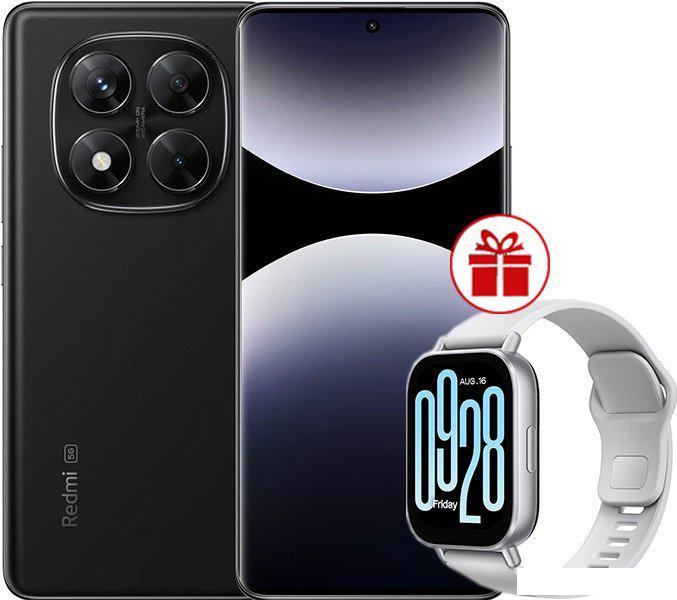 Смартфон Xiaomi Redmi Note 14 Pro 5G 12GB/256GB международная версия (черный) + умные часы Xiaomi Redmi Watch 5 Active (серебристый) по акции- фото