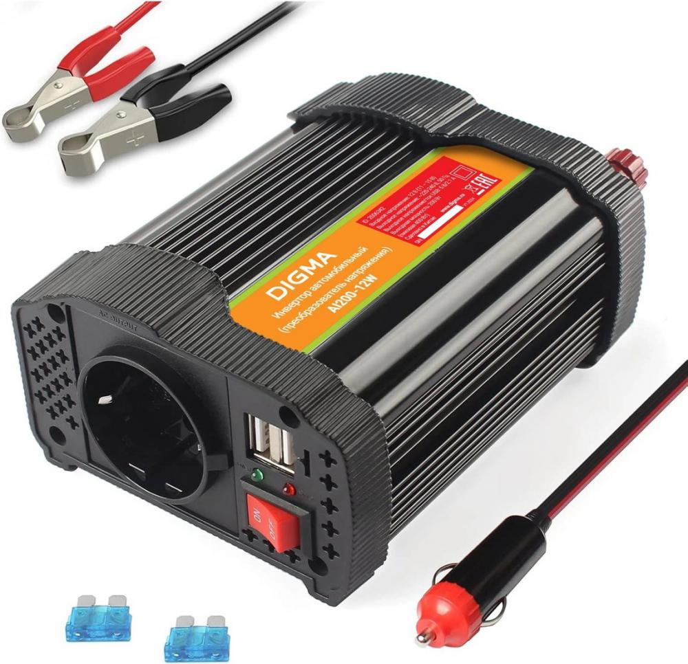 Автомобильный инвертор Digma AI200-12W- фото