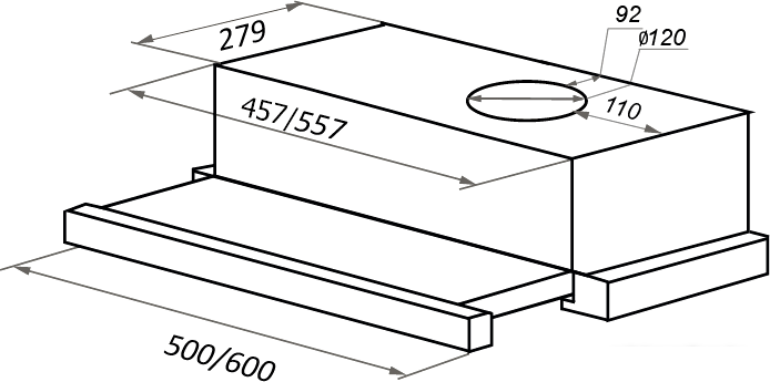 Кухонная вытяжка MAUNFELD VS Light (Glass) 60 (белое стекло)- фото2