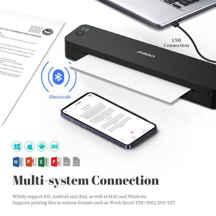 Портативный принтер Aimo P832 A4 Mobile Printer- фото4