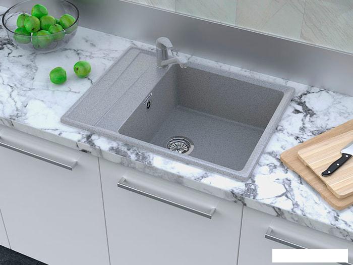 Кухонная мойка GranFest GF-LV-660L (иней)- фото3
