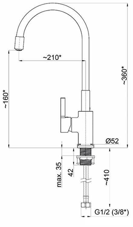 Смеситель Rubineta Flexy-33 FL30078 (белый/хром)- фото3