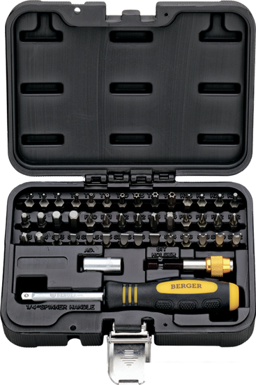 Набор отвертка с битами Berger BG2185 (45 предметов)- фото