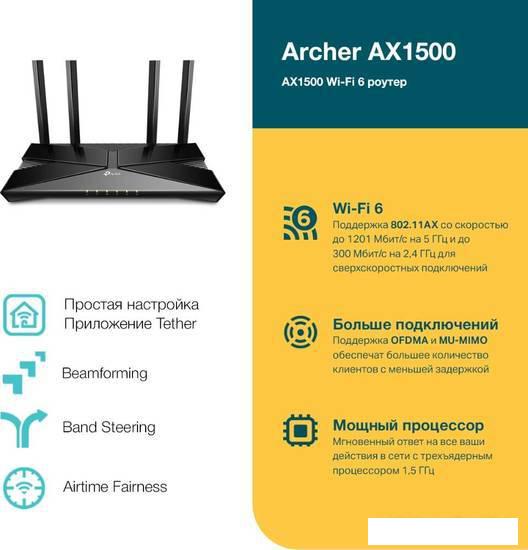 Wi-Fi роутер TP-Link Archer AX1500- фото3