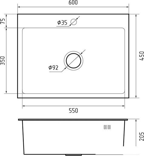 Кухонная мойка GranFest Metal нержавеющая сталь AISI 304 GF-6045 (с сифоном)- фото4
