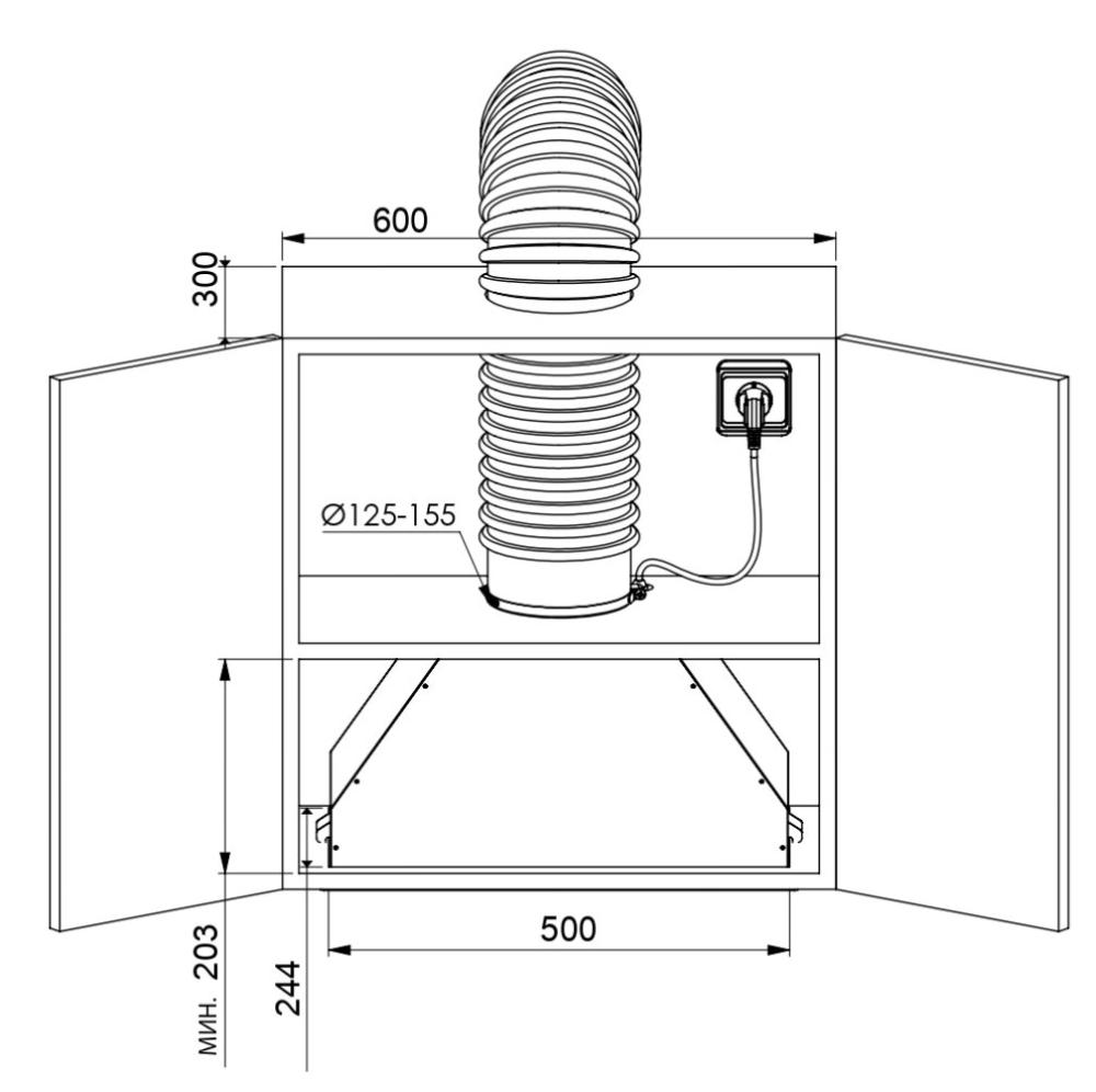 Кухонная вытяжка ZUGEL ZHI523B- фото2