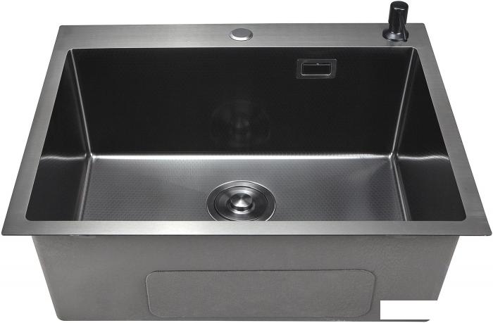 Кухонная мойка Stellar Decor S6550NB-D (нано черный)- фото3